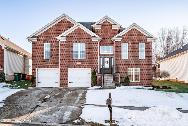 view of front of home with a garage