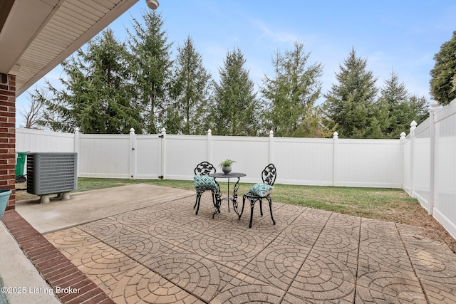 view of patio / terrace with central AC