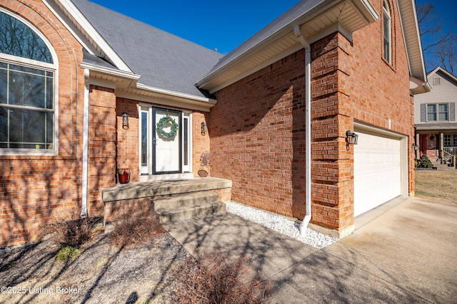 property entrance featuring a garage