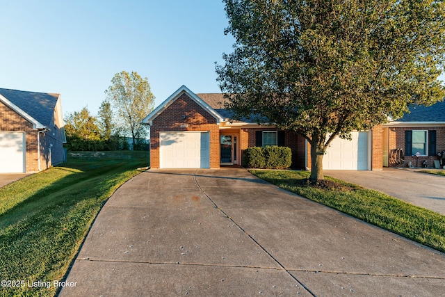 view of front of home with a front lawn