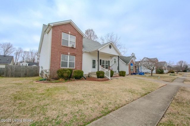 view of front of house with a front lawn