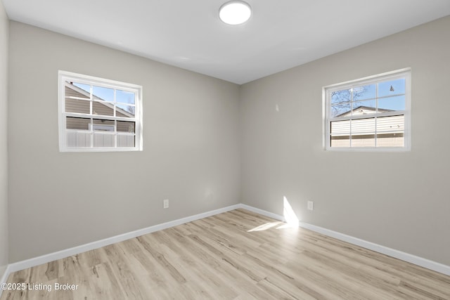 empty room featuring light wood-type flooring