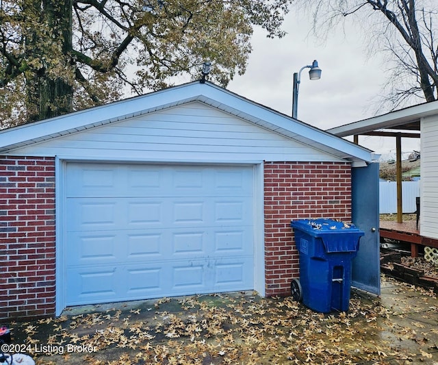 view of garage