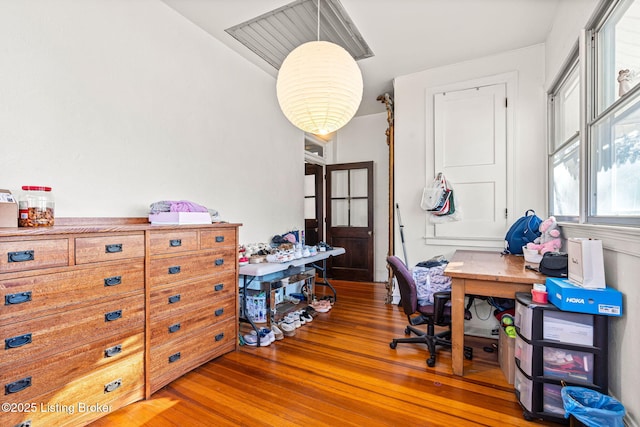 office with hardwood / wood-style floors