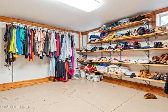 view of walk in closet