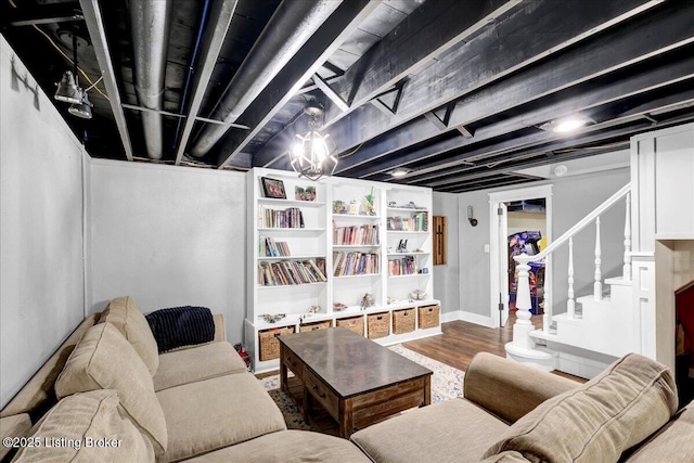 living room featuring wood-type flooring