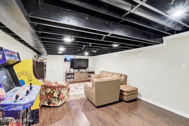 interior space with hardwood / wood-style floors