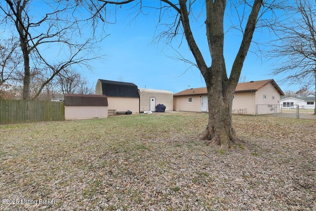 exterior space featuring a storage unit