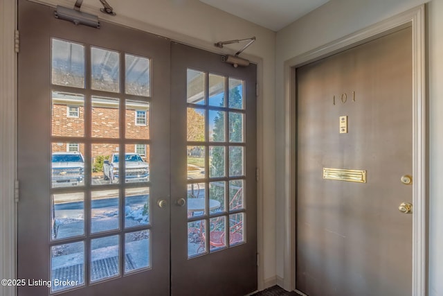 doorway with french doors