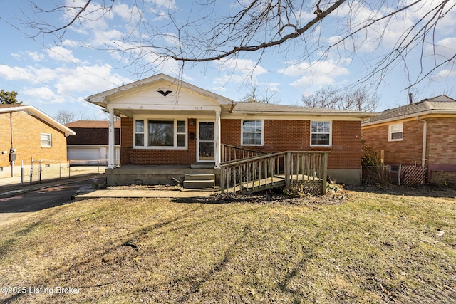 ranch-style house with a front lawn