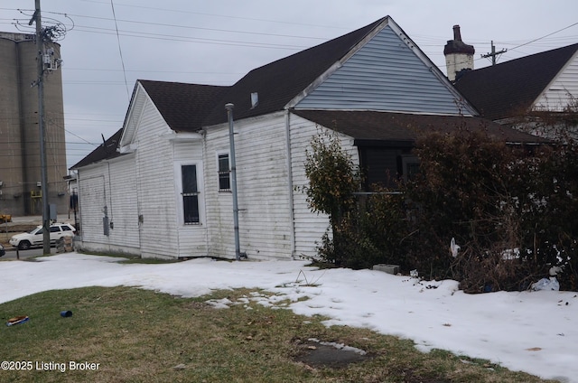 view of snowy exterior