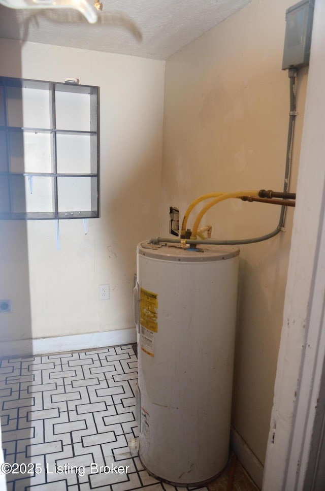 utility room with water heater