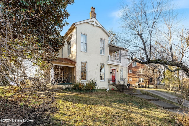 exterior space with a front lawn