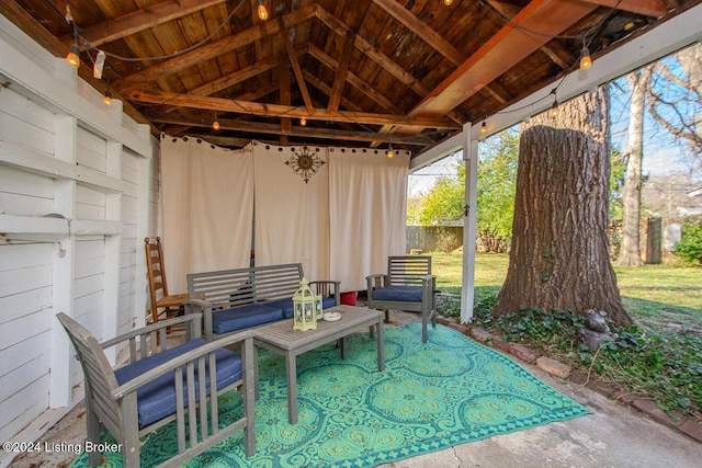 view of patio / terrace with an outdoor living space