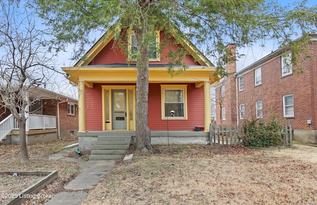 bungalow-style home with covered porch