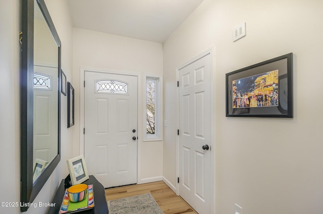 foyer entrance featuring light hardwood / wood-style floors