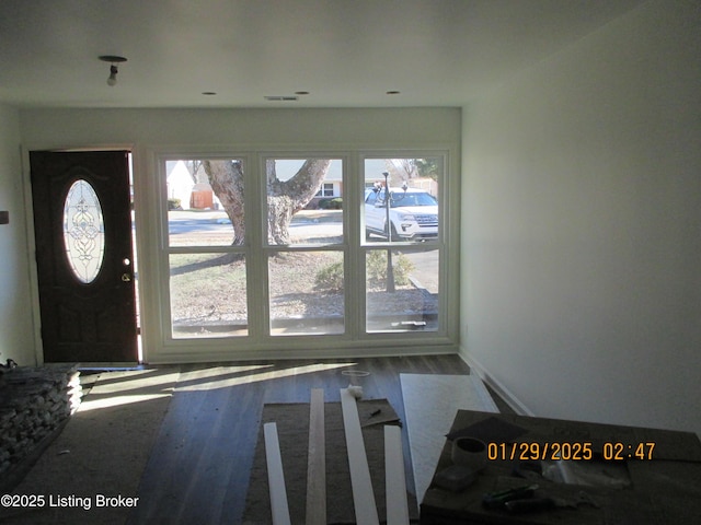 foyer with hardwood / wood-style floors