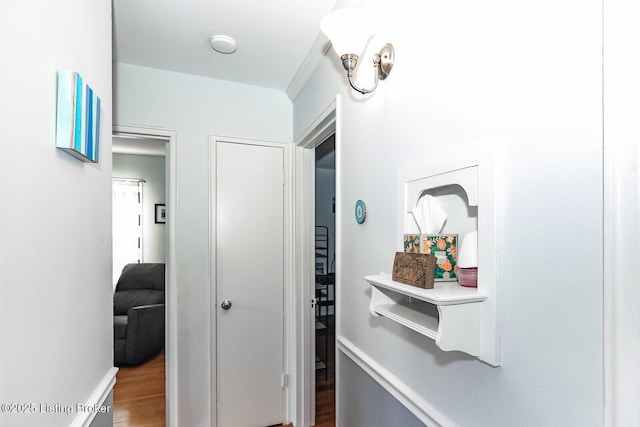 hall featuring hardwood / wood-style floors