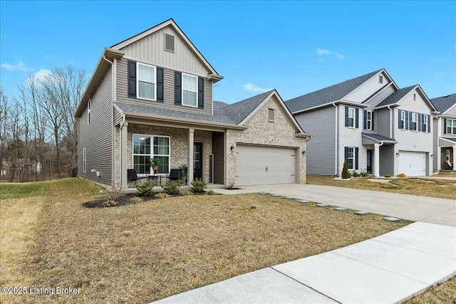 view of front of home with a front lawn and a porch