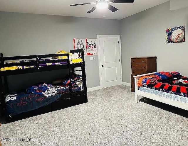 bedroom featuring ceiling fan