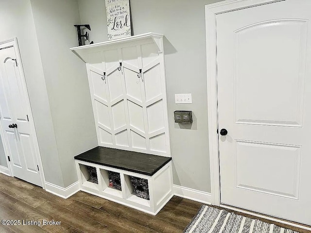 mudroom featuring hardwood / wood-style flooring