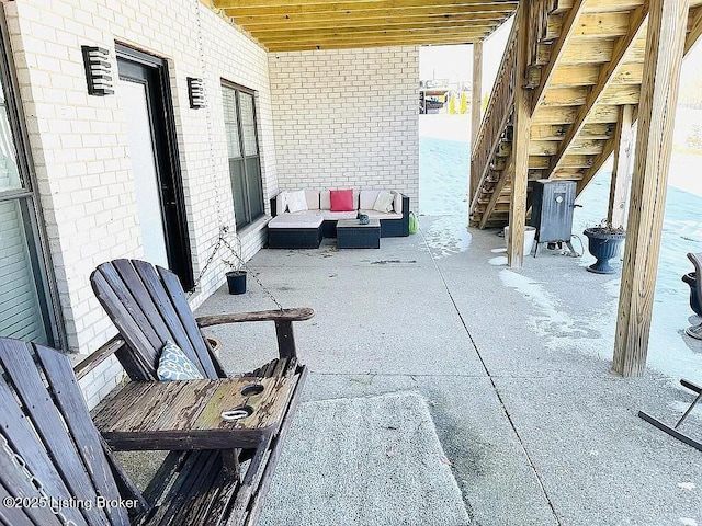 view of patio featuring an outdoor living space