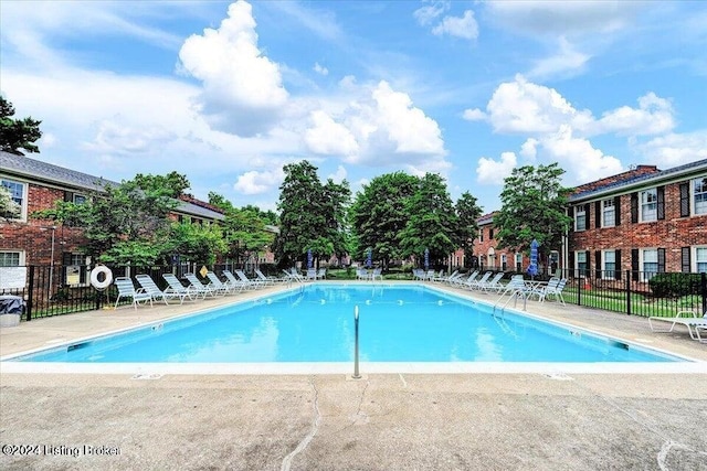 view of pool featuring a patio area