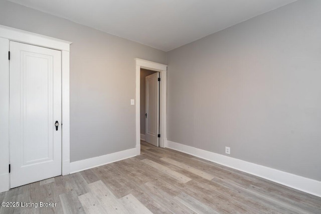 unfurnished bedroom with light hardwood / wood-style floors