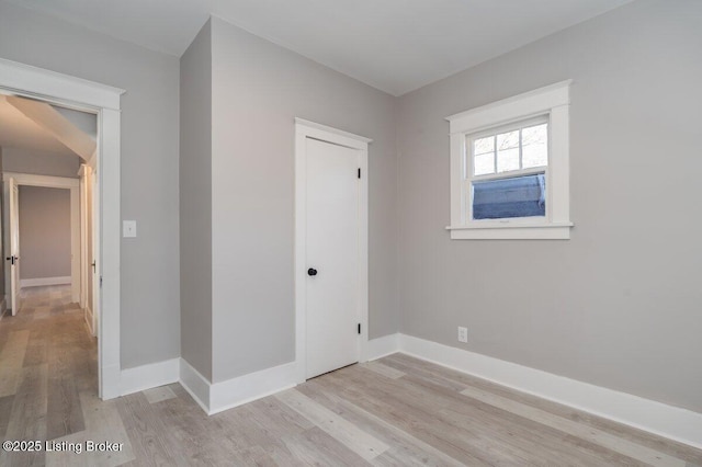 unfurnished room featuring light hardwood / wood-style flooring