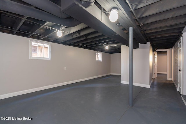 basement featuring a wealth of natural light