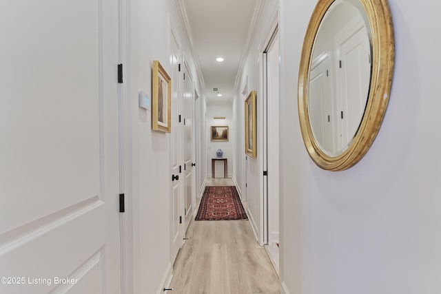 corridor featuring light wood-type flooring