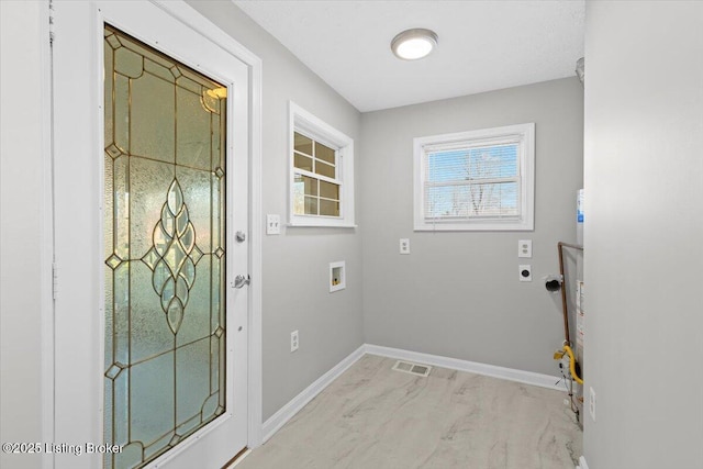 laundry room featuring hookup for an electric dryer and washer hookup