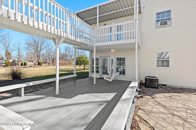 deck featuring central AC unit