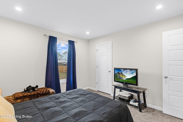 bedroom with carpet floors