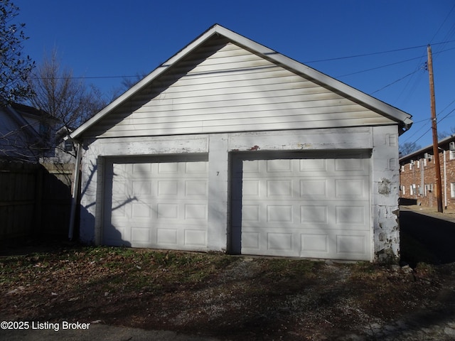 view of garage