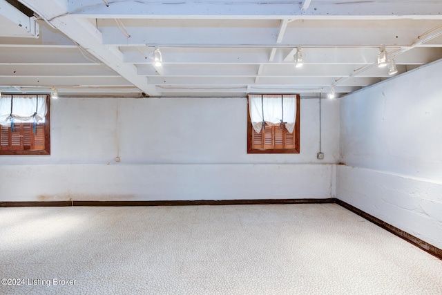 basement with plenty of natural light