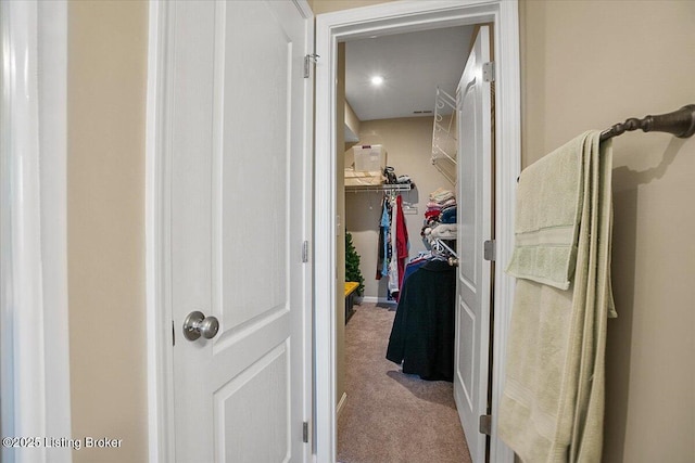 spacious closet with carpet flooring