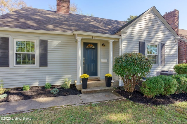 view of front of house with central AC