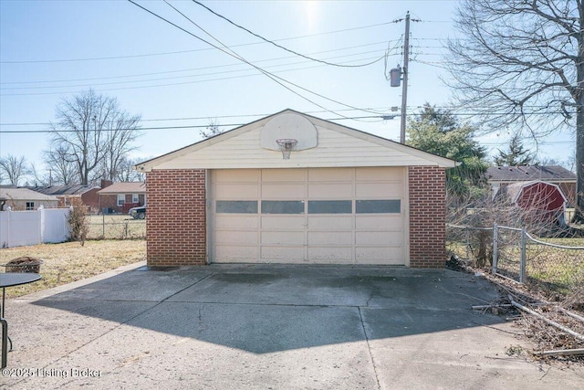 view of garage