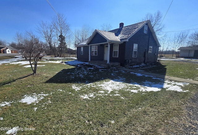 view of property exterior featuring a lawn