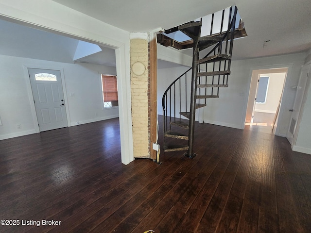 entrance foyer with dark wood-type flooring