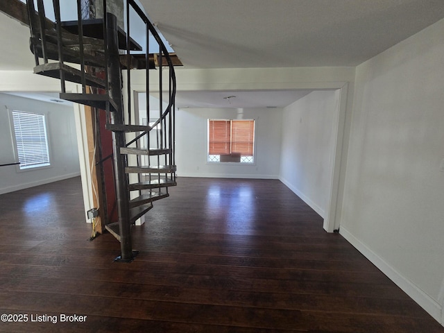 interior space with hardwood / wood-style flooring