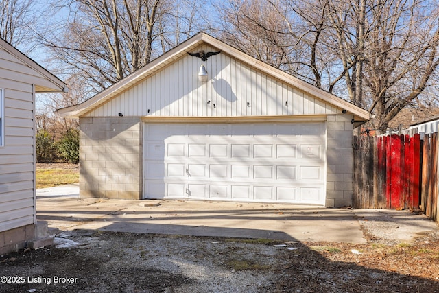 view of garage