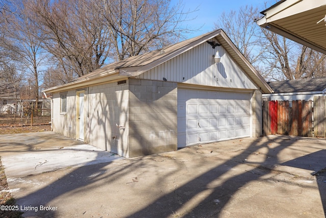 view of garage