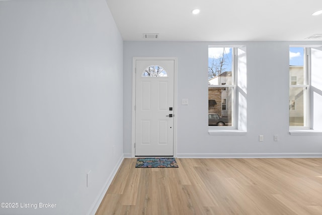 entrance foyer featuring light wood-type flooring