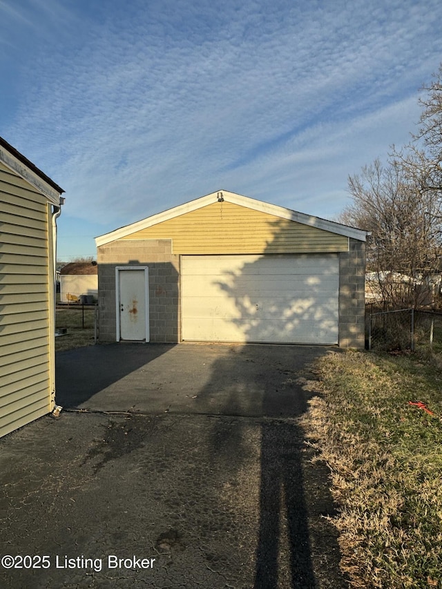 view of garage