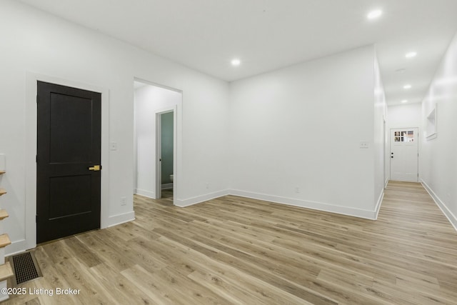 empty room featuring light wood-type flooring