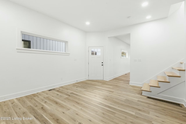 entrance foyer featuring light hardwood / wood-style flooring