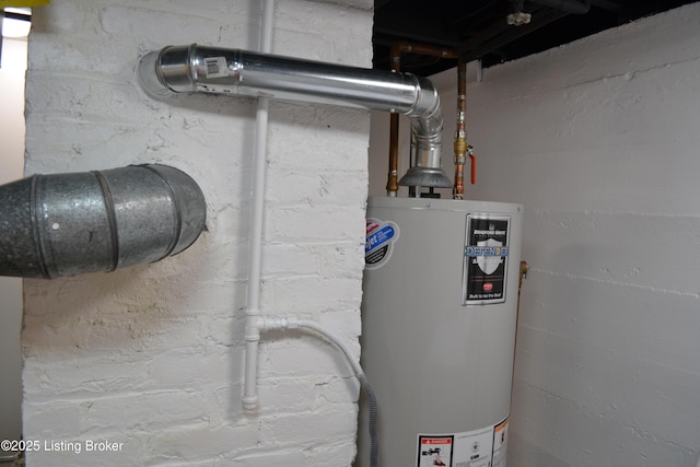 utility room with water heater