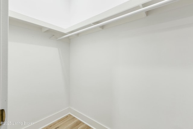 walk in closet featuring hardwood / wood-style floors